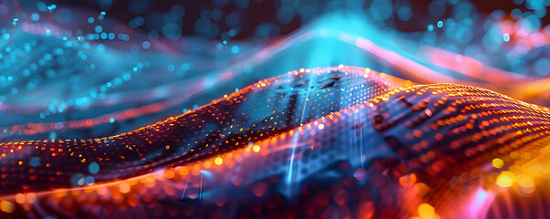 Abstract 3D Background with Blue and Orange Lights