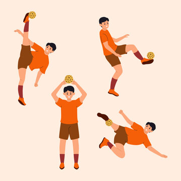 Sepak takraw set collection vector illustration