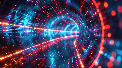 Obraz premium Abstract communication and future technology data flow