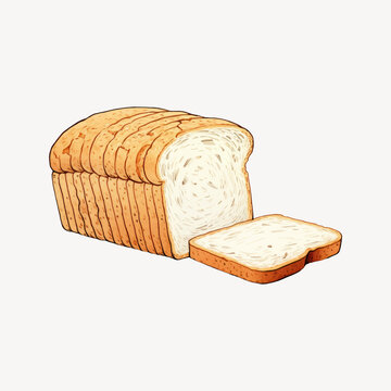 Freshly sliced loaf bread illustration