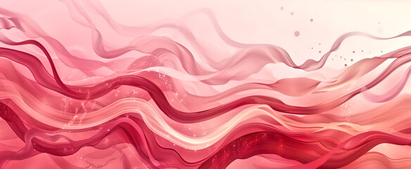 Period pain illustration concept. . Red & Pink abstract waves ba