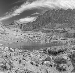 High Tatras - Slovakia - The the look to Pleso nad Skodom lake in Mlynicka dolina and peaks Predna Bašta, Satan and Strbsky stit. © Renáta Sedmáková