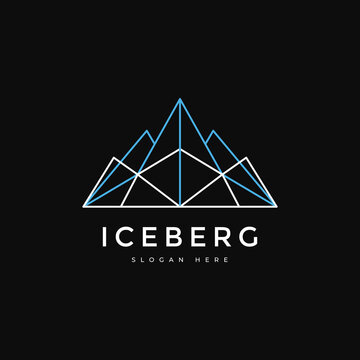 iceberg antartic logo design minimalist vector