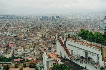 Top view of downtown Naples, Italy