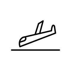 Arrivals plane icon Black line art vector logo