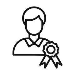 Ambassador icon Black line art vector logo