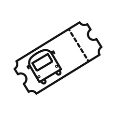 Bus Ticket icon Black line art vector logo