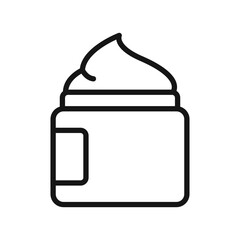 Cream jar icon Black line art vector logo