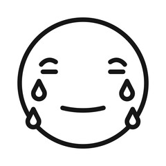 Crying icon Black line art vector logo