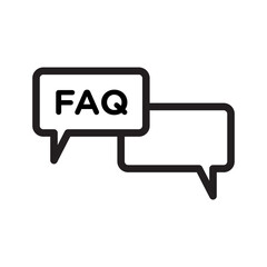 FAQ icon Black line art vector logo
