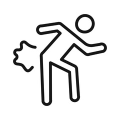 Farting icon Black line art vector logo