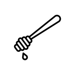 honey dipper icon Black line art vector logo
