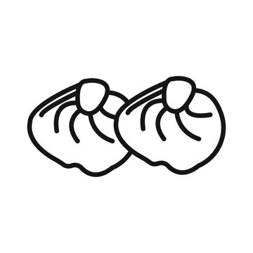 recommend clip art: dumplings icon Black line art vector logo