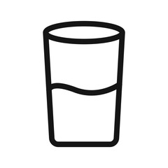 Glass of water icon Black line art vector logo