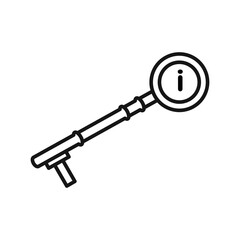 key information icon Black line art vector logo