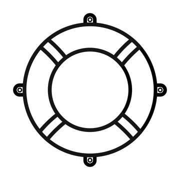 recommend clip art: Lifebuoy ring icon Black line art vector logo