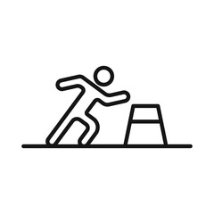 Obstacle race icon Black line art vector logo