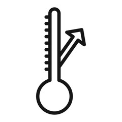 Meteorology thermometer measuring icon Black line art vector logo