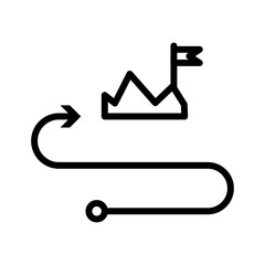 Mission Path icon Black line art vector logo