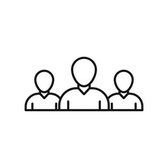 Modern teamwork icon Black line art vector logo