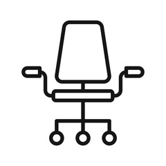 Office chair icon Black line art vector logo