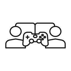 Multi Game player icon Black line art vector logo