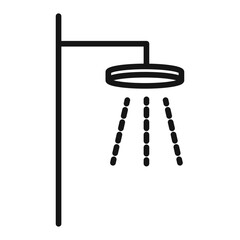 Shower head icon Black line art vector logo