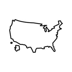 USA Map icon Black line art vector logo