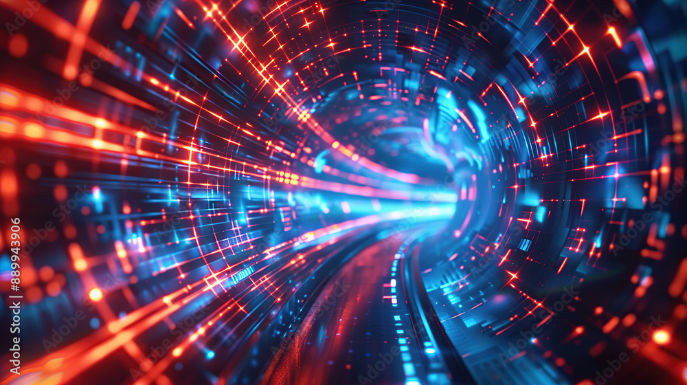 Wall mural abstract communication and future technology data flow