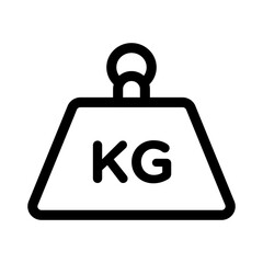 Weight kilogram icon Black line art vector logo