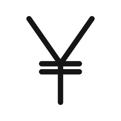Yen sign icon Black line art vector logo