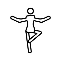 Yoga pose icon Black line art vector logo