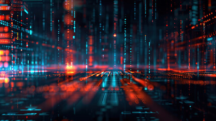 Obraz premium Abstract communication and future technology data flow