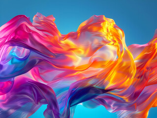Fototapeta premium Abstract Illustration of Colorful Wavy Fabric