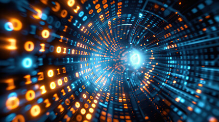 Obraz premium Abstract communication and future technology data flow