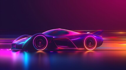 fast neon car background