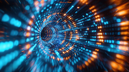 Naklejka premium Abstract communication and future technology data flow