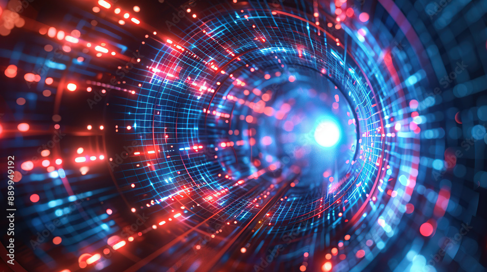 Wall mural abstract communication and future technology data flow