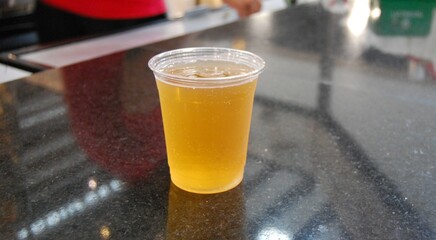 glass of beer on counter