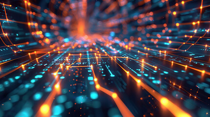 Naklejka premium Abstract communication and future technology data flow