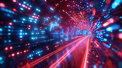 Fototapeta premium Abstract communication and future technology data flow