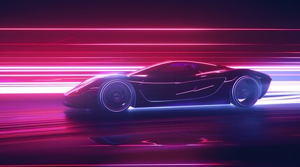 fast neon car background