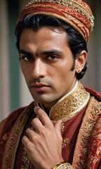 Obraz premium Indian Man in Traditional Clothing.