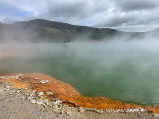 Champagne Pool, Wai-O-Tapu Thermal Wonderland, Rotorua, North Island of New Zealand