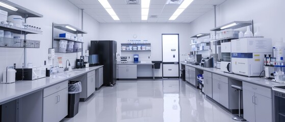 Biotechnology lab with advanced diagnostic tools