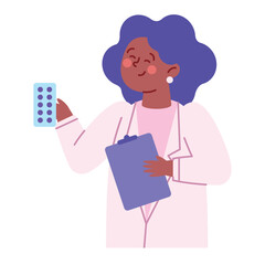 female doctor with oral contraceptive