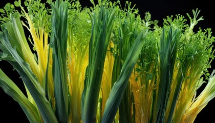 Green and Yellow Leafy Plant Closeup.