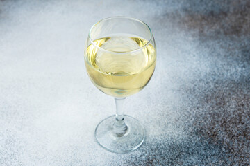 A glass of red wine, close-up. Copy space.