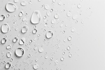 Water Drops on White Background
