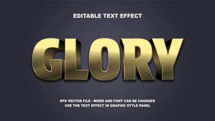 Editable Text Effect Glory 3D Vector Template